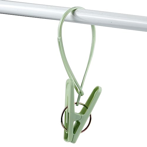 24 Pack Clothes Pins Clothes Peg Clip Pins with Plastic Rope for Clothesline Multicolor Drying Clothing Clips Hooks Windproof Clothes Hanger for Hanging Socks Hats Pants Bras Underwears Towel Photo