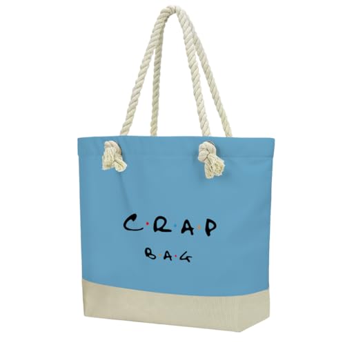 Fokongna Tote Bag For Women, Beach Bag Best Friend Travel Birthday Gifts, Travel Parties Vacation Shopping Essentials - color: Crap Blue