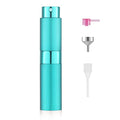 LISAPACK 8ML Atomizer Perfume Spray Bottle for Travel, Empty Refillable Cologne Dispenser, Portable Sprayer (Cyan) - color: Cyan