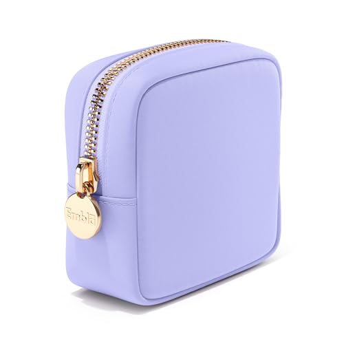 Embla Small Makeup Bag for Purse, Mini Waterproof Nylon Cosmetic Pouch, Durable and Lightweight Travel Toiletry Bag with Smooth Zipper, Lavender - color: Lilac, size: Mini
