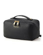 BAGSMART Makeup Bag Travel Cosmetic Bag, Large Make Up Bag Flat Open Toiletry Bag for Women, Waterproof PU Leather Travel Essentials Organizer Case, Wide-open Pouch Purse for Skincare, Brushes, Black - color: 02- Black