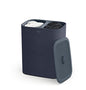 Joseph Joseph Tota 90 liter/23.8 gallon Laundry Hamper Separation Basket with lid, 2 Removable Washing Bags with Handles - Dark Blue - color: Dark Blue, style: Dual Compartment 90L