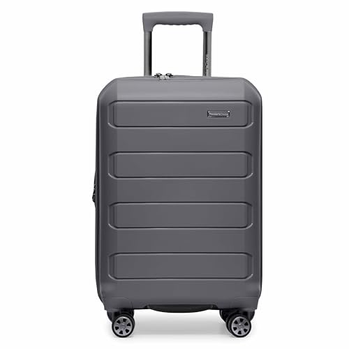 Traveler's Choice Pagosa Hardshell Expandable Luggage with Spinner Wheels, Gray, 2-Piece Set (22/27) - color: Gray, size: 2-Piece Set (22/27)