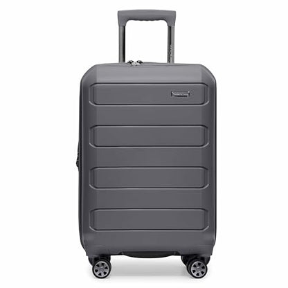 Traveler's Choice Pagosa Hardshell Expandable Luggage with Spinner Wheels, Gray, 2-Piece Set (22/27) - color: Gray, size: 2-Piece Set (22/27)