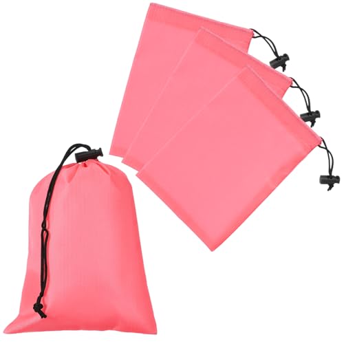 Drawstring Bag with Toggle, Stuff Sack String Waterproof Travel Storage Bags Cinch Stuff Pouch -Fitting for (Gym/Traveling/Hiking/Yoga/Office/Shoes) 6 x 8 & 4 Pack & Pink - color: Pink, size: 6 x 8"