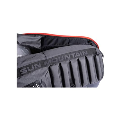 Sun Mountain Kube Golf Travel Bag, 2-Wheel Rolling System-Compact Storage Case - color: Steel Black Rush Red