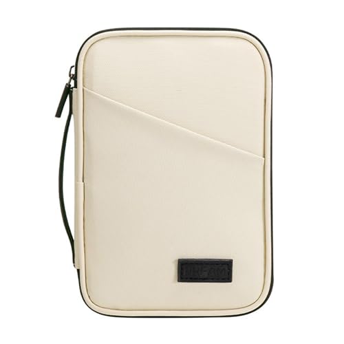 Waterproof Passport Holder, RFID Blocking Wallet, Portable Travel Document Organizer for Men & Women (Beige) - color: Beige