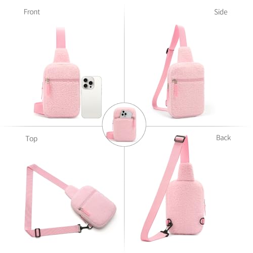 Birthday Gifts for 8 9 10 11 12 Year Old Teens Girls Kids, Fanny Pack Crossbody Bag Sling Belt Bags Purse, Dorm Travel Essentials for Girls Fashion, Preppy Tween Teen Girl Gift Trendy Stuff - color: Plush Pink