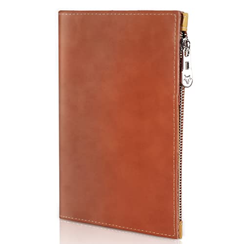 Slim Passport Holder for Man & Women, Compact Leather Passport Wallet with Card Holders SIM Slots and Zippered Pocket, for Secure Traveling and Documentation Organizer (Brown) - color: Brown