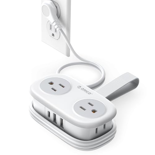 Cruise Approved Travel Power Strip, ORICO 4 Outlets 3 USB Ports (1 USB C) with 4FT Wrapped Short Extension Cord, Compact Power Strip for Hotel Travel Essentials-AP3 - color: White