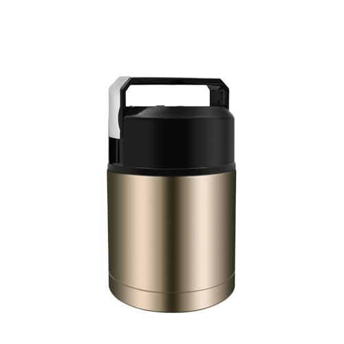 28oz Soup Thermos, Stainless Steel Thermos for Hot Food, Wide Mouth Food Thermos Jar, Insulated Lunch Container Leak Proof Vacuum Thermal Flask(gold) - color: gold-28oz