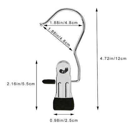 Hangers Clips,Stainless Multi Function Clip Hooks,Laundry Hanging Hooks Clips,Closet Hangers,Boot Clips， Hats Clips,Socks Clips,Pants Clips, Bras Clips (30, Black) - color: Black