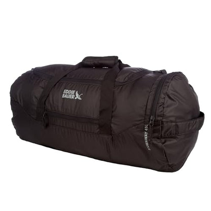 Eddie Bauer Stowaway Packable Duffel Bag | Travel | Foldable | Lightweight | Durable | Ripstop Polyester - color: Onyx