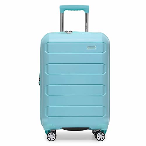Traveler's Choice Pagosa Hardshell Expandable Luggage with Spinner Wheels, Baby Blue, 2-Piece Set (22/27) - color: Baby Blue, size: 2-Piece Set (22/27)