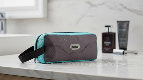 GOX Small Travel Toiletry Bag, Dopp Kit Case For Men, Multifunction Organizer Pouch (Grey/Sky Blue) - color: Grey/Sky Blue