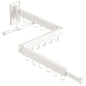 BOQORAD Wall Mounted Clothes Hanger Rack, Clothes Drying Rack,Laundry Drying Rack,Collapsible Clothes Rack Wall Mount, Retractable Drying Rack Clothing,can Fold Upward & Left & Right,White Color - size: Plus-White