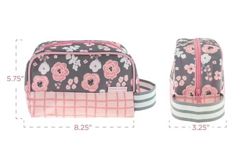 Stephen Joseph, Kids Toiletry Bag, Boys and Girls Toiletry Kit, Travel Bag - color: Charcoal Flower