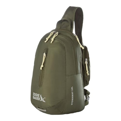 Eddie Bauer Stowaway Packable Sling Bag | Travel | Outdoor | Lightweight | Compact | Ripstop Nylon, Irish Green-10L - color: Irish Green