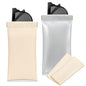 Sightor Sunglass Case, 2 Pcs Soft Eyeglass Cases for Women Portable Squeeze Top Leather Glasses Pouch - color: Beige, Sliver