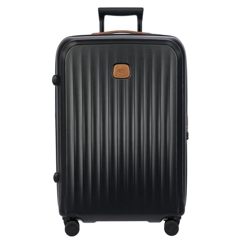 Bric's Taormina Ultra-Light Checked Luggage – Expandable Hard Shell Suitcase with TSA Lock, Anti-Tamper Zippers & 360 Spinner Mobility Wheels - 27 Inch, Black - color: Black, size: Checked-Medium