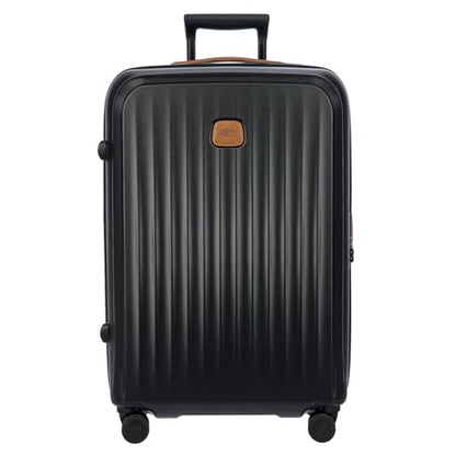 Bric's Taormina Ultra-Light Checked Luggage – Expandable Hard Shell Suitcase with TSA Lock, Anti-Tamper Zippers & 360 Spinner Mobility Wheels - 27 Inch, Black - color: Black, size: Checked-Medium
