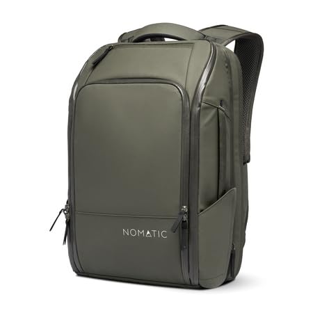 NOMATIC 14L Travel Pack - Mens Travel Backpack - Expandable to 21L - Water Resistant Daypack - TSA-Ready - Lightweight Business Traveling Backpack for Men - 15" Laptop Compartment - color: Olive, size: 14L