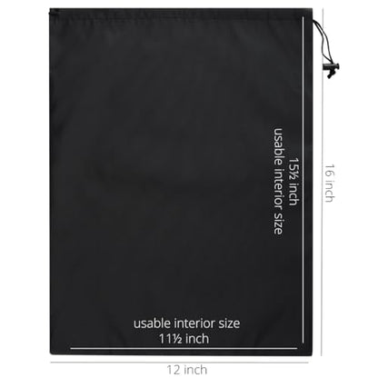 PALTERWEAR Drawstring Bag with Toggle - Nylon Cinch and Ditty Pouch for Shoes, Pantry, Closet, Travel (Red, 12 x 16 Inch, Set of 6) - color: Black, size: 12 x 16 Inch