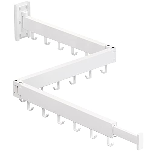 Clothes Drying Rack Wall Mounted,Drying Rack Clothing,Laundry Drying Rack Wall Mount,Collapsible Drying Racks for Laundry,Retractable,Foldable,Clothes Hanger Rack,Clothes Dryer Rack,White Color - size: Basic-White