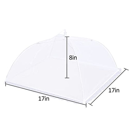 4 Pack Mesh Food Covers 17 inch, Large and Tall Food Covers, Pop-Up Mesh Food Covers Tent Umbrella for BBQs, Outdoors, Screen Tents, Parties Picnics, Fruit Cover - size: 4 Pack, 17 Inch