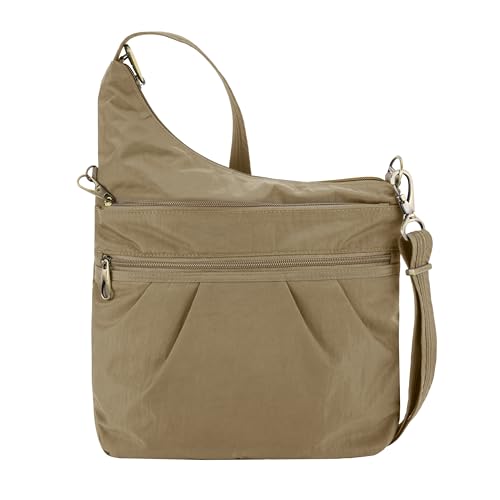 Travelon Anti-Theft Signature 3 Compartment Crossbody Bag - color: Latte