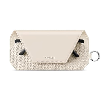 VULKIT Portable Leather Eye Glasses Case for Women & Men, Slim Sunglass Case, Unisex Eyeglass Case - color: Moonstone Beige