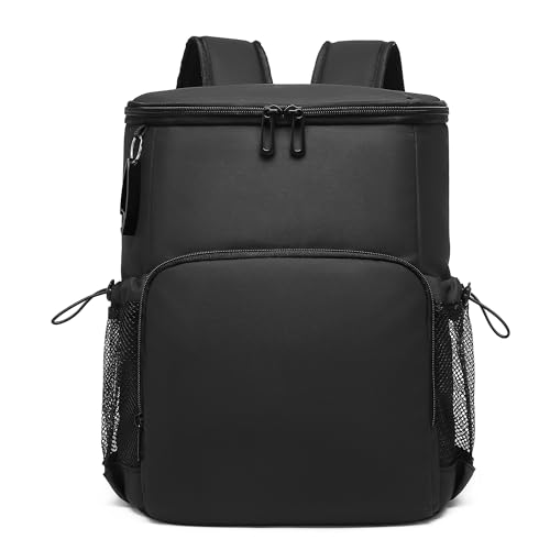 Backpack Cooler for Men and Women Insulated Waterproof Soft Lightweight Cooler Bag Leakproof 30 Cans Travel Camping Picnic Beach - color: Black, size: 30 Cans