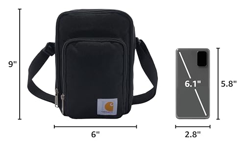 Carhartt Crossbody Zip Bag, Durable, Adjustable Crossbody Bag with Zipper Closure for Men and Women - color: Essential Crossbody Bag (Black), size: One Size