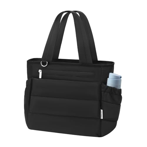 Lunch Box Tote Bag - Versatile Soft Insulated Lunchbox for Women - Lightweight Stylish Simple Lunch Pail Reusable Large Cooler Bag for Adults Work Office Camping Picnic Travel Outdoor Trips Black 10L - color: C_black, size: Large