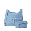 Baggallini Crossbody Travel Bag 11x8.5 Lightweight Water-resistant Nylon Handbag - color: Cornflower