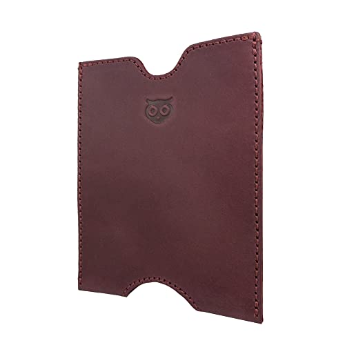 Hide & Drink, Travel Passport Pocket Sleeve Handmade from Full Grain Leather - Sangria - color: Sangria