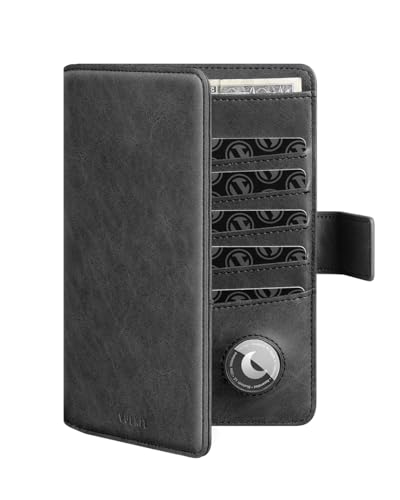VULKIT Passport Holder with Airtag Holder RFID Blocking Passport Wallet Travel Leather Passport for Women(Dark Grey) - color: Dark Grey
