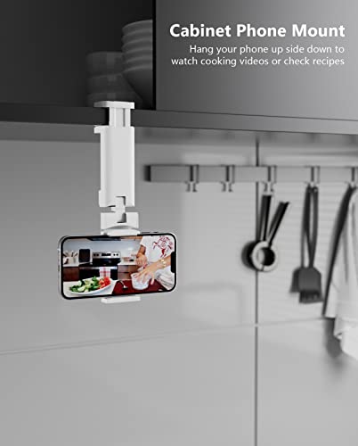 MiiKARE Travel Essentials Airplane Phone Holder, Universal Handsfree Phone Mount for Flying with 360 Degree Rotation, Travel Must Haves Phone Stand for Desk, Tray Table, White - color: White