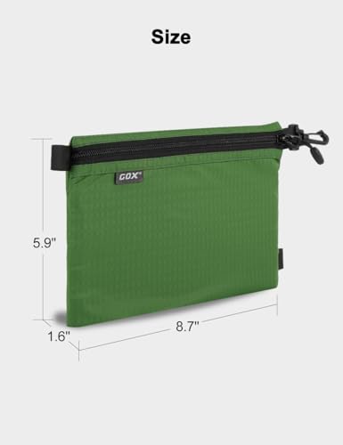 GOX Travel Toiletry Bag, Carry On Small Zipper Pouch, Cosmetic Kit Makeup, Digital Bag, Water Repellent Nylon (Blackish Green) - color: Blackish Green