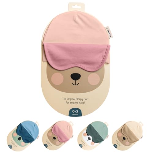The Original Baby Sleep Mask & Soft Eye Shade – Newborn, Sun Hat & Beanie – Travel & Baby Gifts - color: Pink, size: 6-12 Months