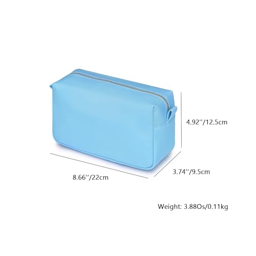 Organizer Bag Lightweight Cosmetic Bag with Ring Clasp Perfect Travel Makeup Bag for Women nylon Stand Up Design (Sky Blue/Nylon) - color: Sky Blue/Nylon