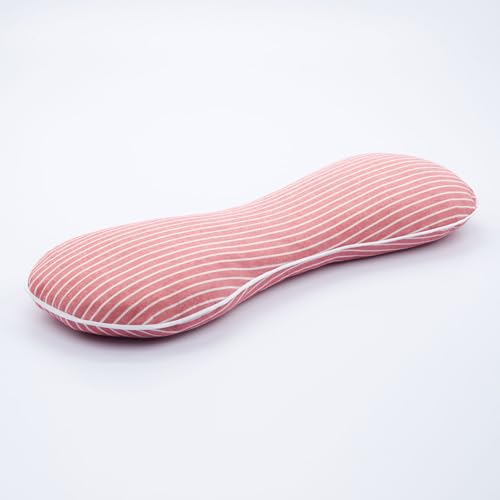 Buckwheat Pillow Cervical Neck Pillow, Buckwheat Hulls Filling Cooling Lumbar Support Pillow, Adjustable Firmness Ergonomic Design with Washable Cover, Red 19"X7" - color: Red