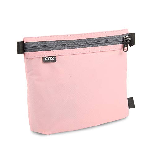 GOX Travel Toiletry Bag Carry On Zipper Pouch Cosmetic Kit Makeup Digital Bag Water Repellent Nylon (Pink) - color: Pink