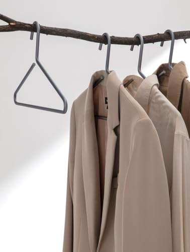 Premium Matte Titanium Gray Aluminum Coat Hangers 100 Piece Set, 16.5” Extra Smooth & Durable Metal Shirt Dress Hanger,Aluminum Alloy Hanger,Clothing Support,Clothing Hang - style: Gray Elegant Hanger（100）