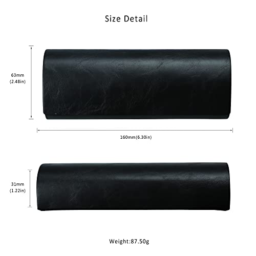 LifeArt Eyeglass Case Hard Shell, Portable Sunglass Case for Women and Men, fashionable PU Leather Eyeglass Case, Lightweight - color: 635_bypg(black)