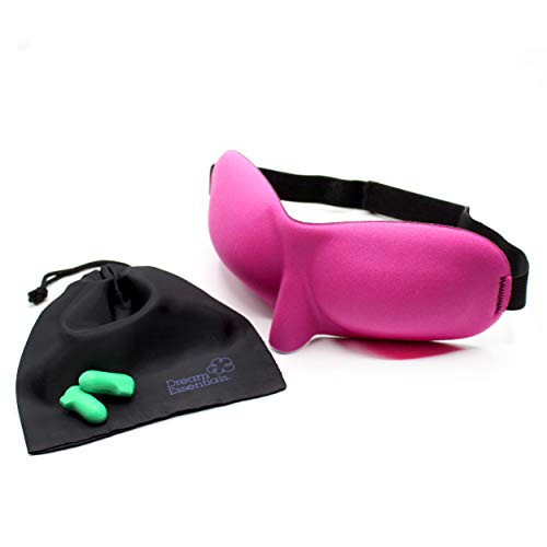 Wild Essentials Sweet Dreams Contoured Sleep Mask Kit with Travel Pouch and Earplugs Set ~ Pink - color: Pink