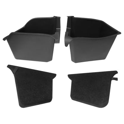 PENSUN 2PCS Rear Trunk Side Storage Box with Lids Fit for Tesla Model Y Juniper 2025 2026 AccessoriesTPE Waterproof Rear Trunk Storage with (Flocked Lid) - size: Flocked Lid