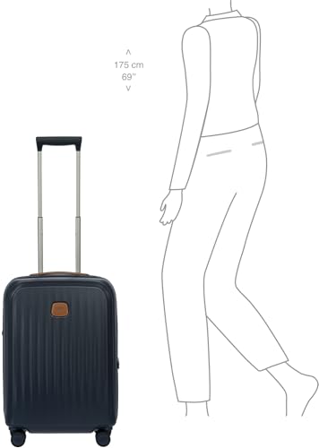 Bric's Taormina Ultra-Light Carry-On Spinner – Airline Approved Expandable Hard Shell Suitcase with TSA Lock, Anti-Tamper Zippers & Built-In USB Port - 21 Inch, Blue - color: Blue, size: Carry-On