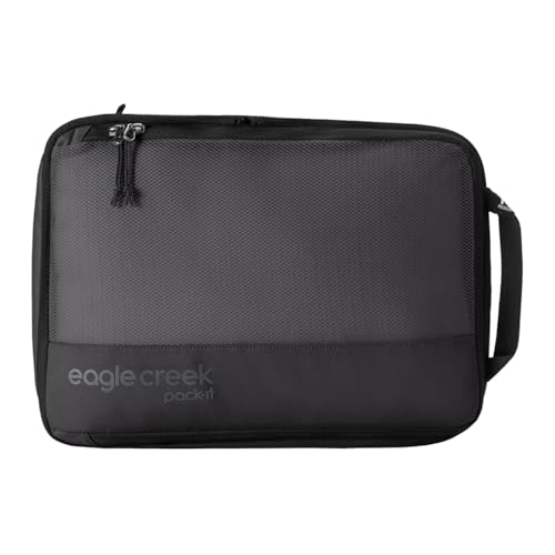 Eagle Creek Pack-It Specter Compression Packing Cubes - Durable, Ultra-Lightweight and Water-Resistant Ripstop Fabric Suitcase Organizer Bags for Clothing and Gear - color: Black, size: Small Compression