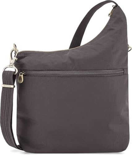 Travelon Anti-Theft Signature 3 Compartment Crossbody Bag - color: Smoke